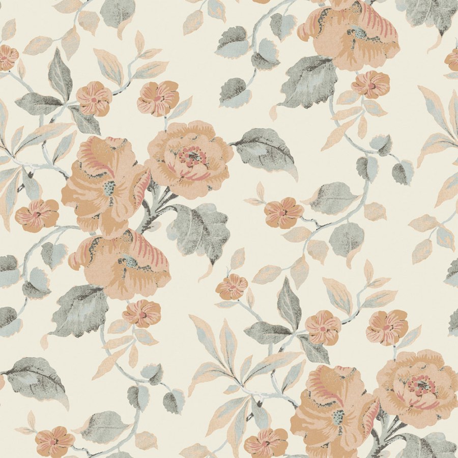 Květinová vliesová tapeta na zeď, oranžová, bílá, 127397, Laura Ashley 4 - Laura Ashley