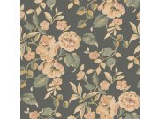 Květinová vliesová tapeta na zeď, oranžová, modrá, 127396, Laura Ashley 4 Tapety Yara - Laura Ashley