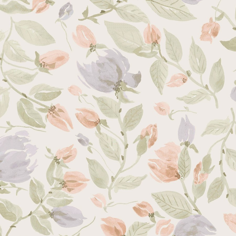 Květinová vliesová tapeta na zeď, fialová, růžová, 122761, Laura Ashley 4 - Laura Ashley