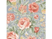 Vliesová tapeta na zeď, modrá, červená, růže, 122753, Laura Ashley 4