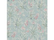 Vliesová tapeta na zeď, modrá, fialová, luční květy, 122751, Laura Ashley 4 Tapety Yara - Laura Ashley