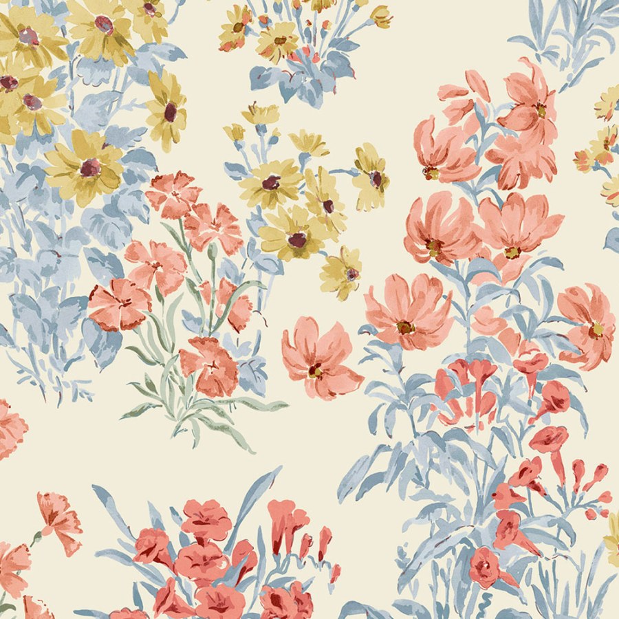 Vliesová tapeta na zeď, modrá, červená, luční květiny, 122742, Laura Ashley 4 - Laura Ashley