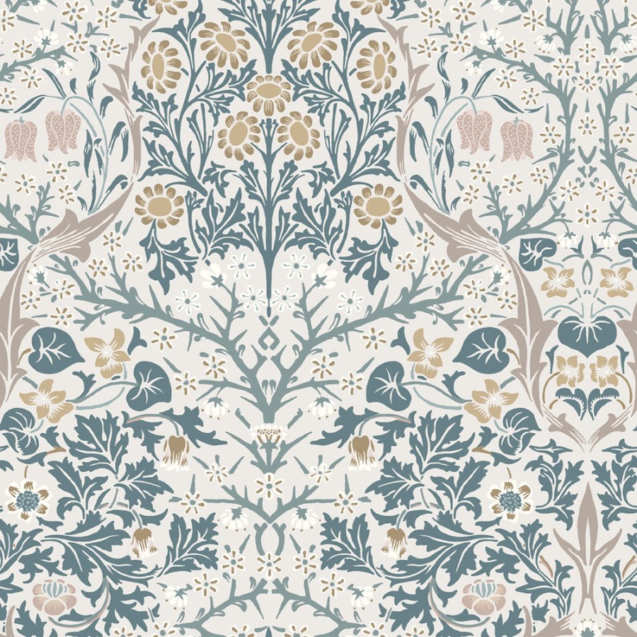 Vliesová tapeta na zeď, béžová, šedá, květiny, listy, 140505, William Morris at Home vol. 2 - William Morris At Home