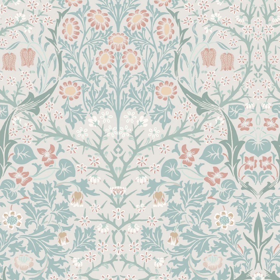 Vliesová tapeta na zeď, šedá, zelená, květiny, listy, 140504, William Morris at Home vol. 2 - William Morris At Home