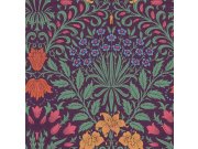 Vliesová tapeta na zeď, fialová, zelená, květiny, listy, 140498, William Morris at Home vol. 2 Tapety Yara - William Morris At Home