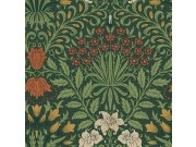 Vliesová tapeta na zeď, zelená, červená, květiny, listy, 140495, William Morris at Home vol. 2