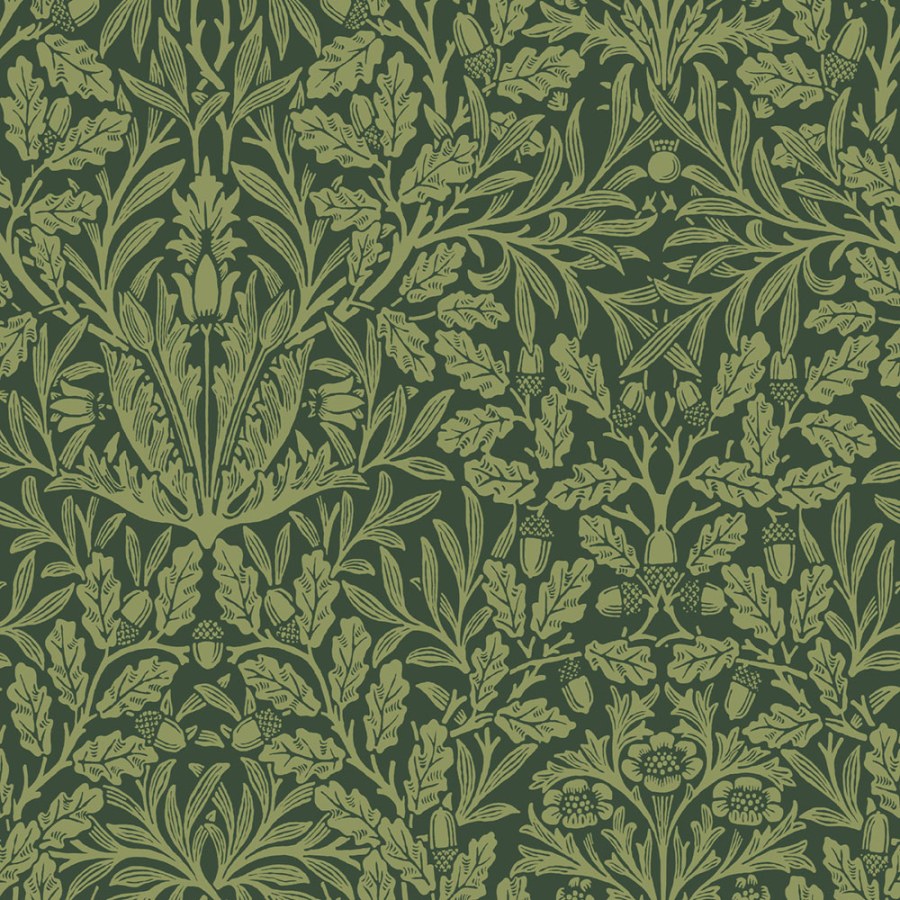 Vliesová tapeta na zeď, zelená, květiny, listy, 140490, William Morris at Home vol. 2