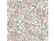 Vliesová tapeta na zeď, olivová, růžová, květiny, listy, 140488, William Morris at Home vol. 2