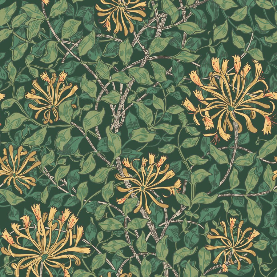 Vliesová tapeta na zeď, zelená, žlutá, květiny, listy, 140487, William Morris at Home vol. 2 - William Morris At Home
