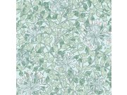 Vliesová tapeta na zeď, zelená, bílá, květiny, listy, 140485, William Morris at Home vol. 2