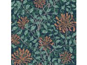 Vliesová tapeta na zeď, modrá, zelená, květiny, listy, 140484, William Morris at Home vol. 2