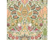 Vliesová tapeta na zeď, olivová, červená, květiny, ptáci, 140481, William Morris at Home vol. 2