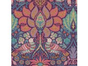 Vliesová tapeta na zeď, fialová, růžová, květiny, ptáci, 140478, William Morris at Home vol. 2