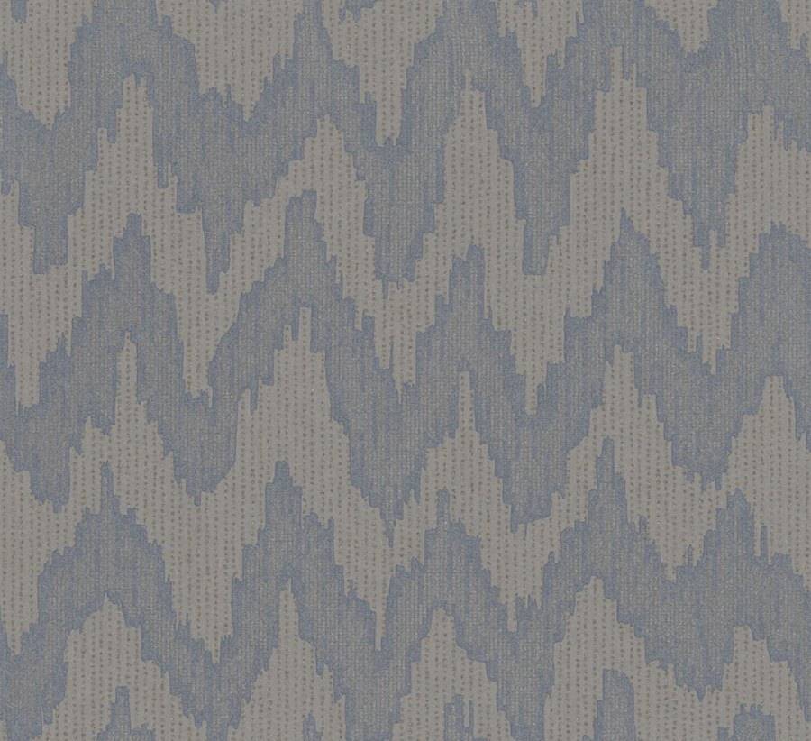 Vliesová tapeta na zeď, šedo-modrý cik cak vzor, 32044, Grains & Plains, Marburg Vliesová tapeta na zeď, šedo-modrý cik cak vzor, 32044, Grains & Plains, Marburg