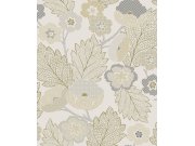 Tapety Yara Decoprint - Vliesová tapeta na zeď, krémová, šedá, květy, AN28270, Antibes, Decoprint Vliesová tapeta na zeď, krémová, šedá, květy, AN28270, Antibes, Decoprint