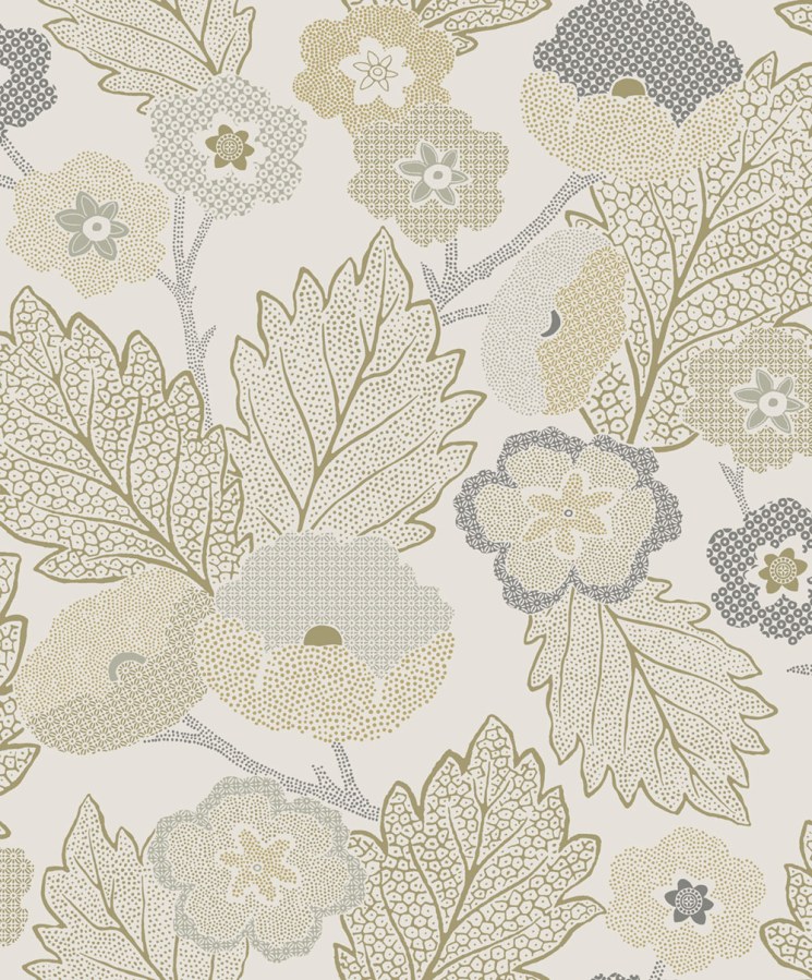Vliesová tapeta na zeď, krémová, šedá, květy, AN28270, Antibes, Decoprint - Decoprint