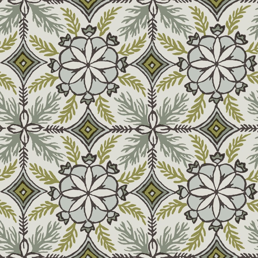 Tapety Yara - Decoprint - Vliesová tapeta na zeď, bílá, zelená, květinové ornamenty, AN28241 Antibes Decoprint Vliesová tapeta na zeď, bílá, zelená, květinové ornamenty, AN28241 Antibes Decoprint - Decoprint
