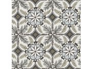 Tapety Yara Decoprint - Vliesová tapeta na zeď, krémová, modrá, květinové ornamenty, AN28240, Antibes, Decoprint Vliesová tapeta na zeď, krémová, modrá, květinové ornamenty, AN28240, Antibes, Decoprint