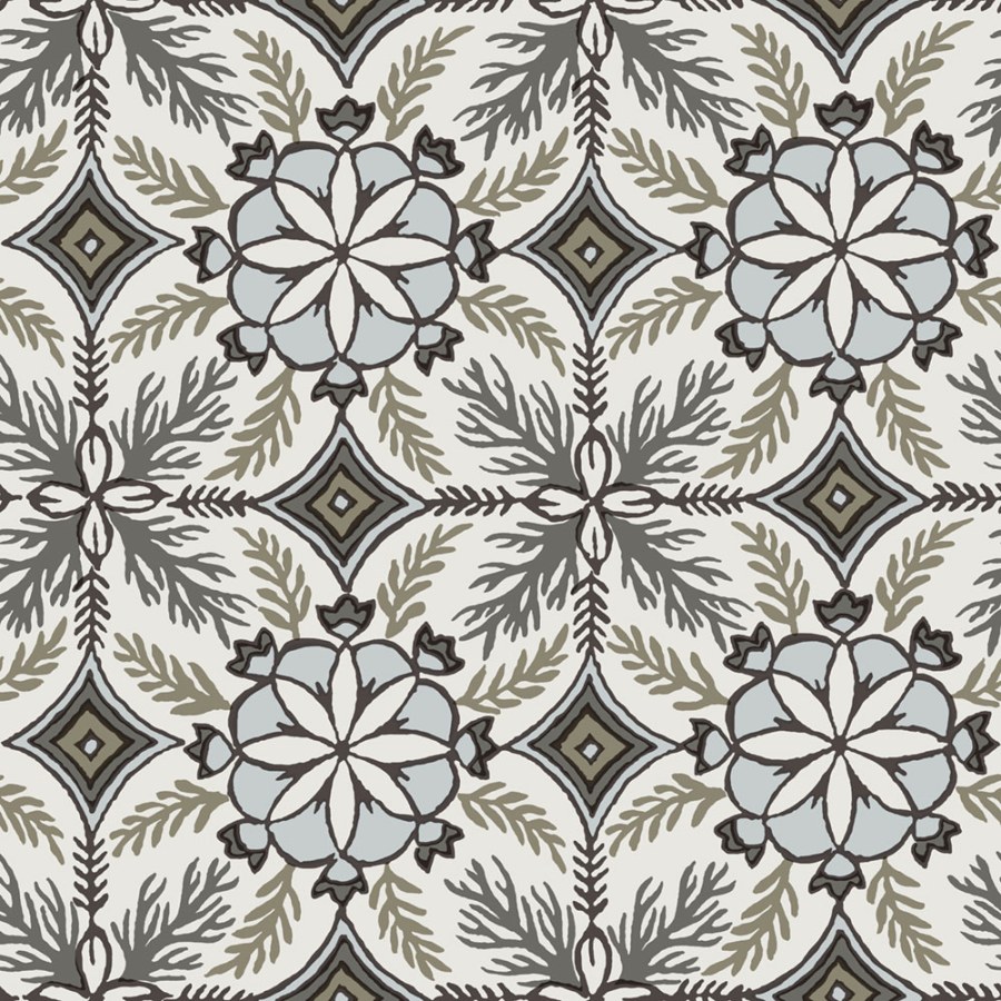 Tapety Yara - Decoprint - Vliesová tapeta na zeď, krémová, modrá, květinové ornamenty, AN28240, Antibes, Decoprint Vliesová tapeta na zeď, krémová, modrá, květinové ornamenty, AN28240, Antibes, Decoprint - Decoprint