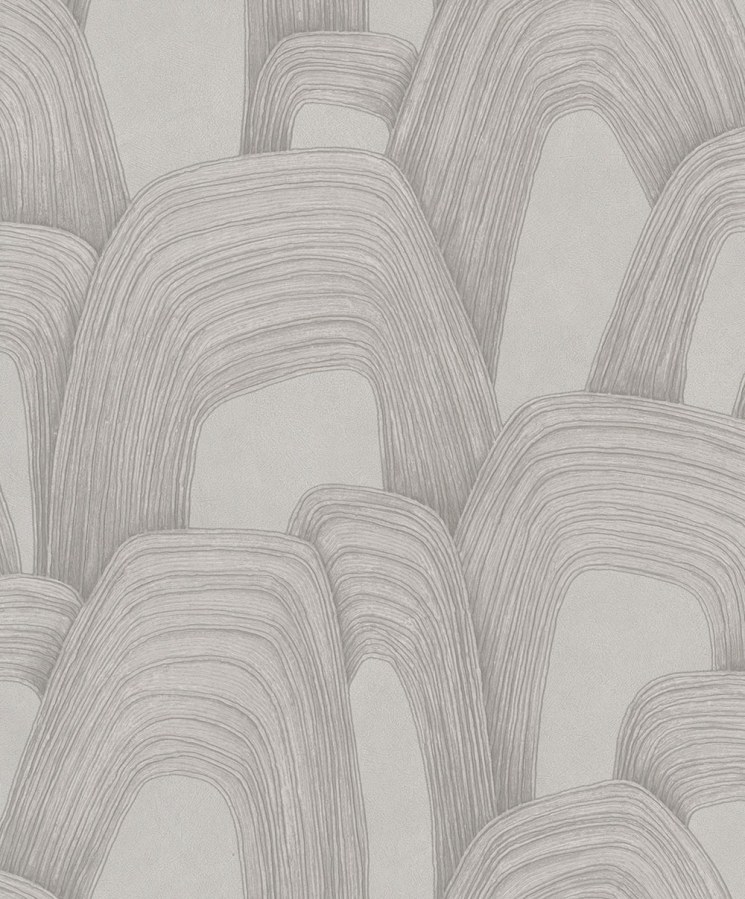 Vliesová tapeta na zeď, stříbrná, vlnky, beton, 36429, Whisper, Marburg