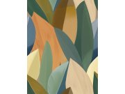 Vliesová obrazová tapeta na zeď, modrá, oranžová, listy, SYD27598, Serenity, Decoprint