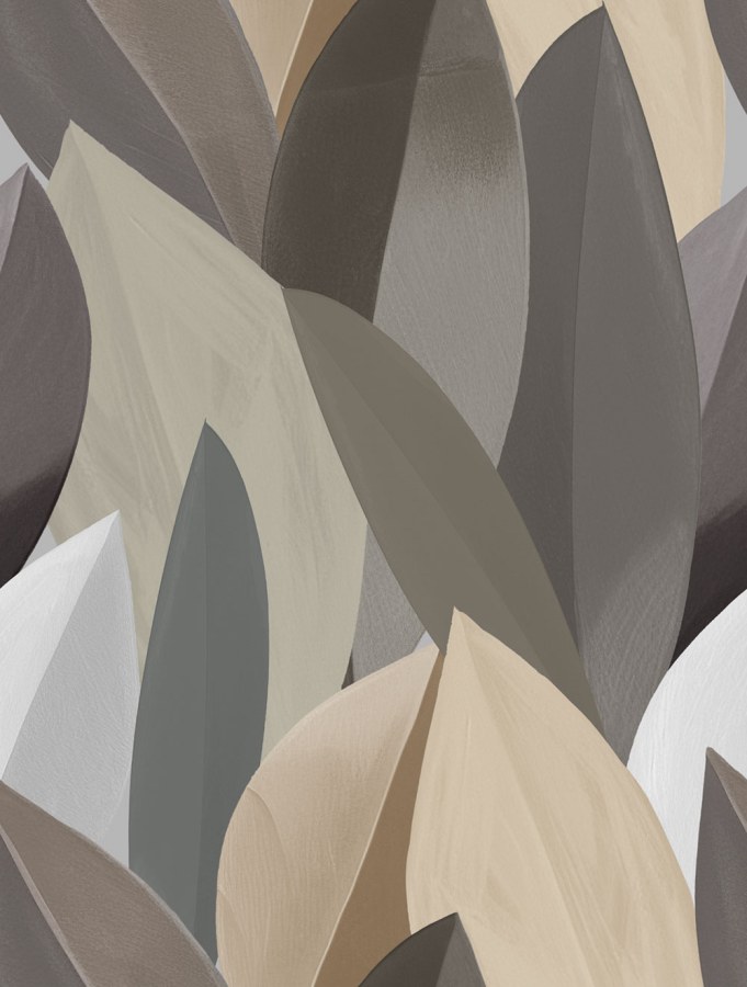 Vliesová obrazová tapeta na zeď, černá, šedá, listy, SYD27597, Serenity, Decoprint - Decoprint