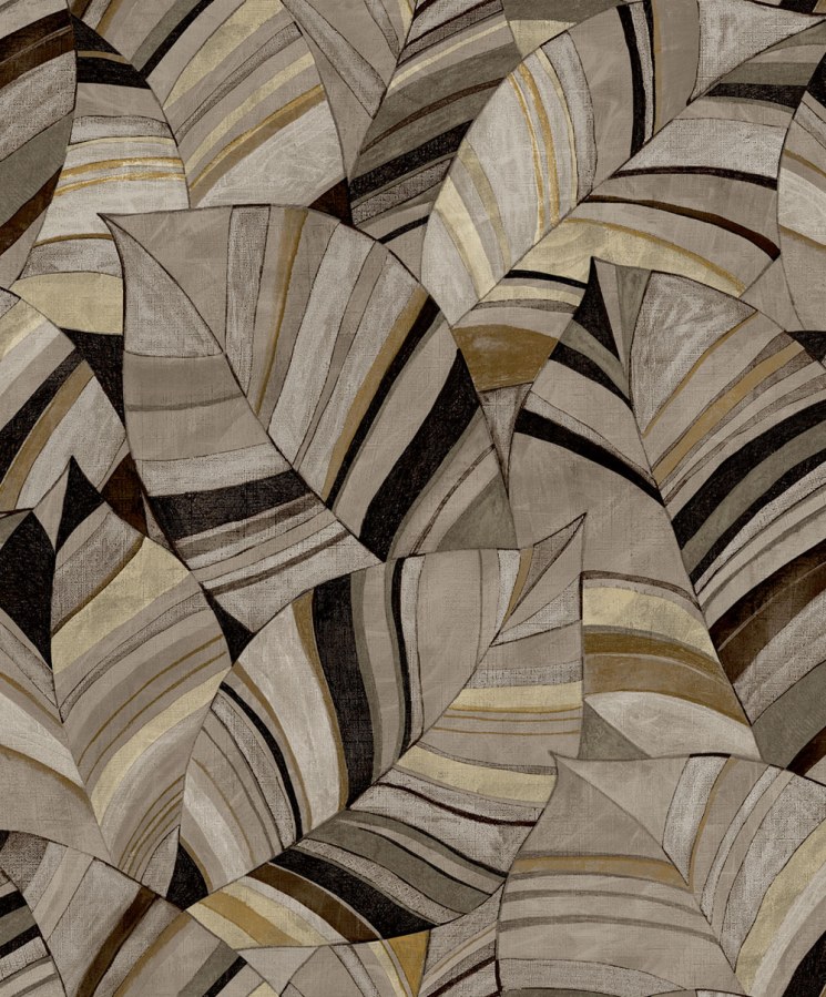 Vliesová tapeta na zeď, hnědá, béžová, listy, SY27563, Serenity, Decoprint - Decoprint