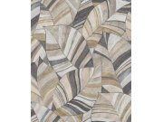 Vliesová tapeta na zeď, šedá, béžová, listy, SY27562, Serenity, Decoprint