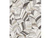 Vliesová tapeta na zeď, bílá, okrová, listy, SY27560, Serenity, Decoprint