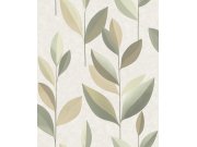 Vliesová tapeta na zeď, hnědá, zelená, listy, SY27552, Serenity, Decoprint