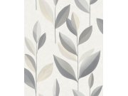 Tapety Yara Decoprint - Vliesová tapeta na zeď, šedá, krémová, listy, SY27550, Serenity, Decoprint Vliesová tapeta na zeď, šedá, krémová, listy, SY27550, Serenity, Decoprint
