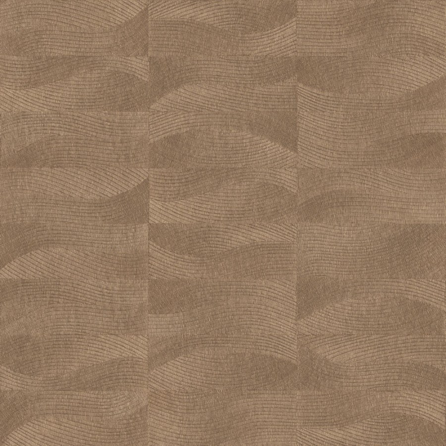 Flisová tapeta na zeď, Smeđa, imitace výšivky, vlnky, TN29024, Terra Nova, Decoprint