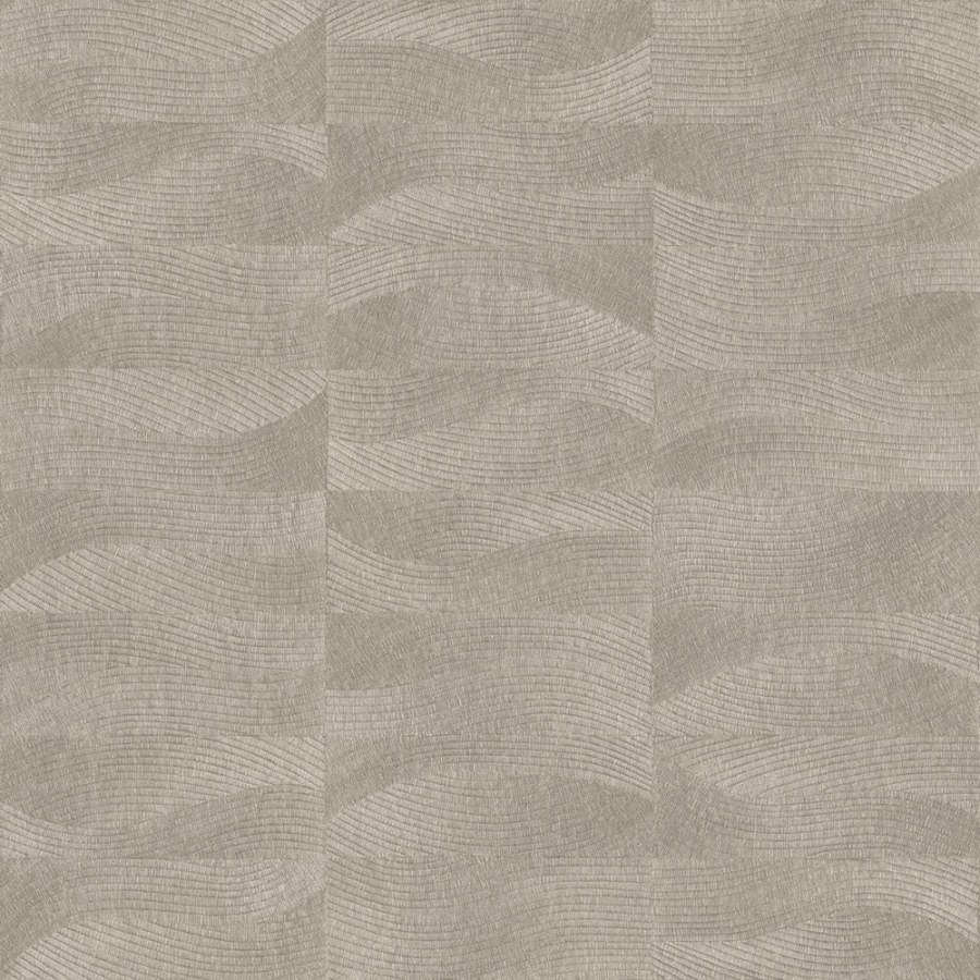 Flisová tapeta na zeď, Smeđa, Siva, imitace výšivky, vlnky, TN29021, Terra Nova, Decoprint