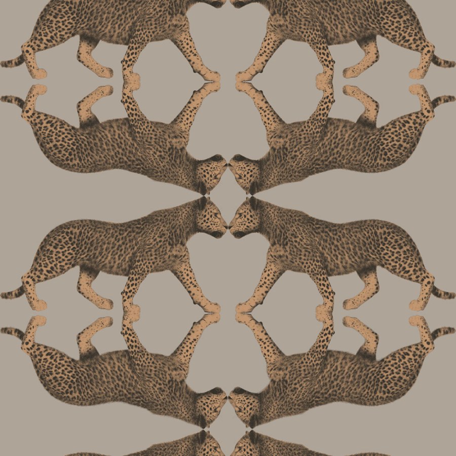 Flisová tapeta na zeď, hnědo-bronzová, leopard, NHW1033, Perla, Decoprint