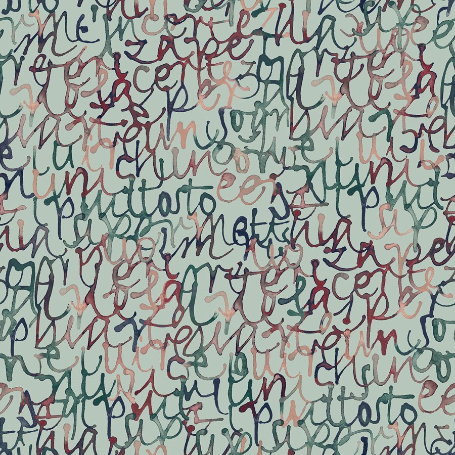 Flisová tapeta na zeď, nápisy, zelena, SO27071, Soleado, Decoprint