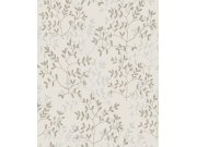 Flisová tapeta na zeď, Siva, zlatá, větvičky, listy, AN28251, Antibes, Decoprint Decoprint