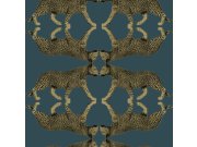 Flisová tapeta na zeď, Tirkizna, leopard, NHW1034, Perla, Decoprint