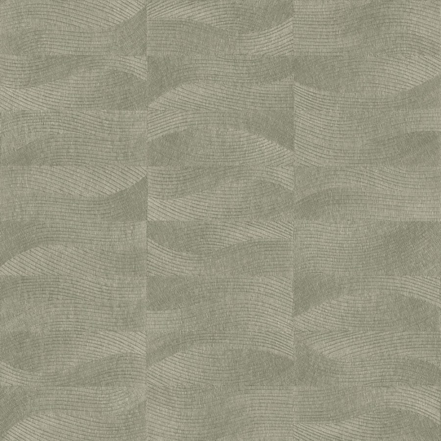 Flisová tapeta na zeď, zelena, imitace výšivky, vlnky, TN29022, Terra Nova, Decoprint