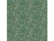 Flisová tapeta na zeď, zeleno-bronzová, imitace korku, NHW1030, Perla, Decoprint