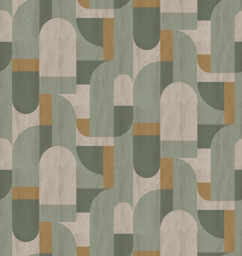 Geometrická vliesová obrazová tapeta na zeď, zelena, FW4064-4, Feature Walls, Decoprint