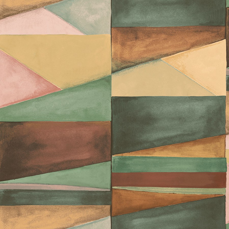 Geometrická vliesová tapeta na zeď, zelena, Smeđa, SO27035, Soleado, Decoprint