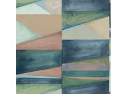 Geometrická vliesová tapeta na zeď, zelena, Plava, SO27031, Soleado, Decoprint