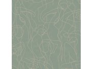 Grafická vliesová tapeta na zeď, obrysy postav, zelena, SO27041, Soleado, Decoprint