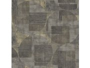 Hnědo-Siva geometrická vliesová tapeta na zeď, RE25163, Reflect, Decoprint