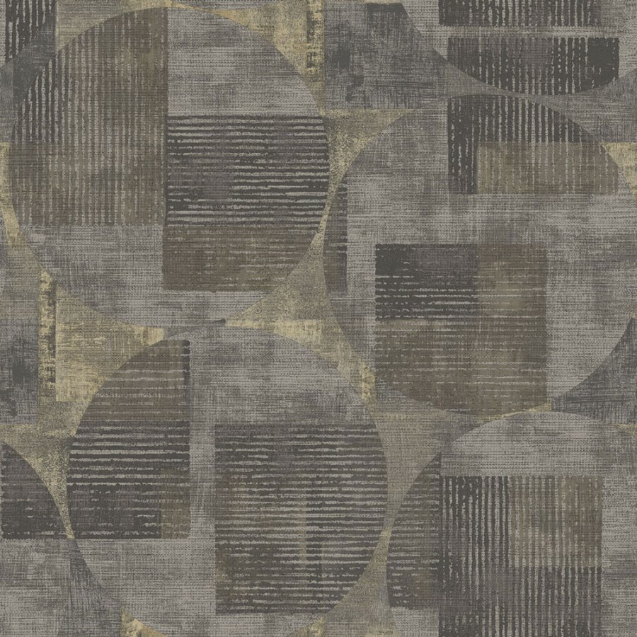 Hnědo-Siva geometrická vliesová tapeta na zeď, RE25163, Reflect, Decoprint