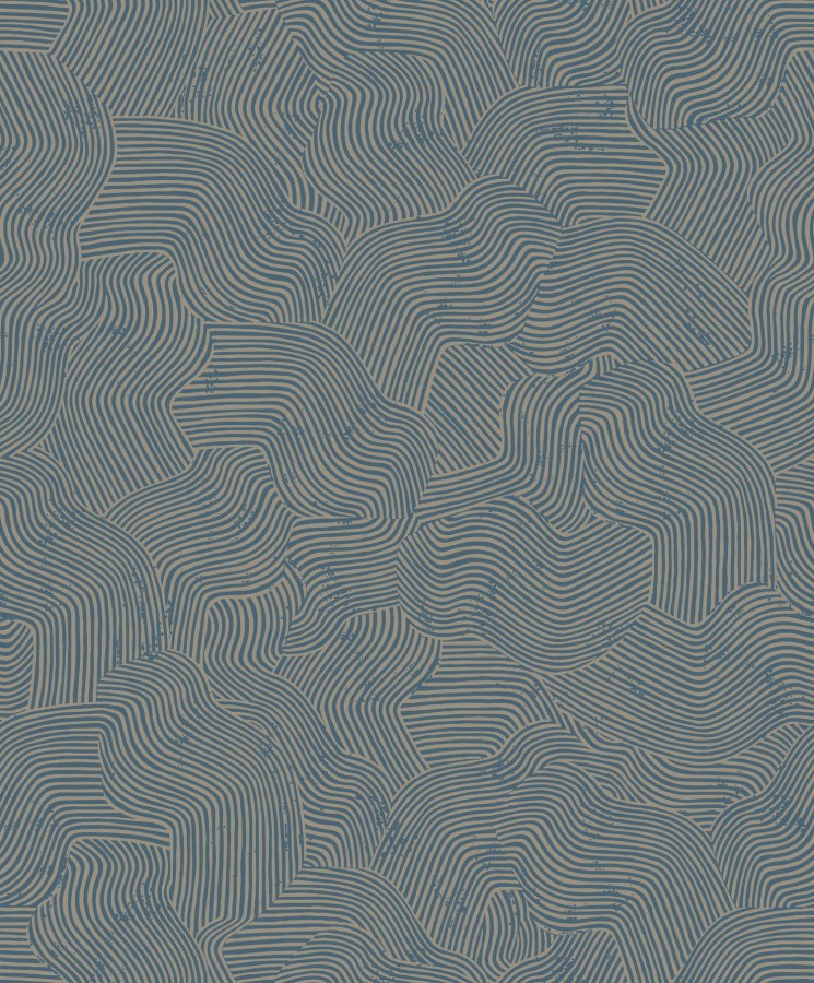 Modro-zlatá geometrická vliesová tapeta na zeď, BA26092,  Brazil,  Decoprint