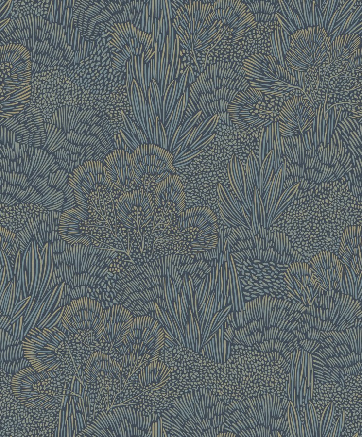 Modro-zlatá vliesová tapeta na zeď, krajina, stromy, BA26064, Brazil, Decoprint Modro-zlatá vliesová tapeta na zeď, krajina, stromy, BA26064, Brazil, Decoprint
