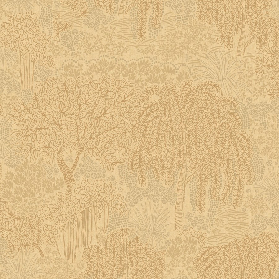 Okrovo-zlatá vliesová tapeta na zeď, stromy, listy, AL26262, Allure, Decoprint Okrovo-zlatá vliesová tapeta na zeď, stromy, listy, AL26262, Allure, Decoprint