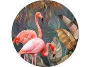 Decoprint - Předklížená kruhová vliesová tapeta s plameňáky, PLC020, Platinum Shapes, Decoprint Předklížená kruhová vliesová tapeta s plameňáky, PLC020, Platinum Shapes, Decoprint
