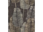 Strukturovaná vliesová tapeta, hnědé a šedé listy TA25084 Tahiti, Decoprint Decoprint